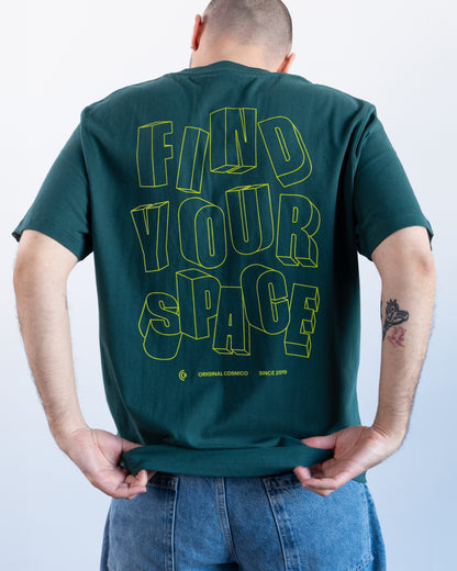 T-Shirt | FIND YOUR SPACE (black & green)