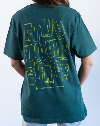 T-Shirt | FIND YOUR SPACE (black & green)